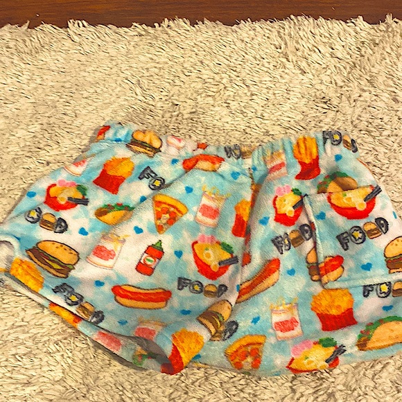 Blue food print pajama shorts - Picture 2 of 2